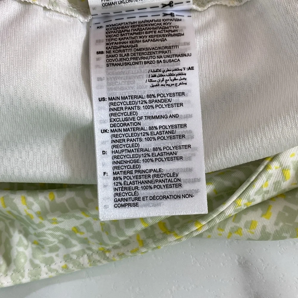 Adidas 6MO Golf Skirt Skort Womens Sz Small Green Yellow Stretch Athletic Active